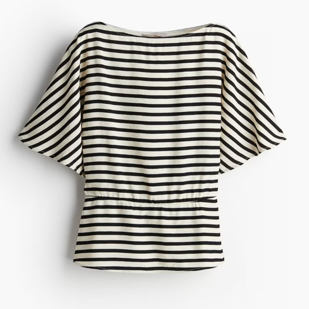 H&M NWT Peplum Boat Neck Blouse (Small)